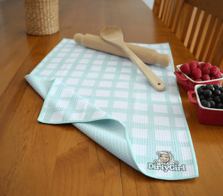 Premium DirtyGirl Tea Towel – Classic Mint – main product image – Lint-free finish