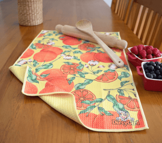 Premium DirtyGirl Tea Towel – Tangerine Dream – main product image – Lint-free finish